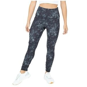 Spyder Leggings | Size L | Spider Web Print Black Gray Athleisure Activewear